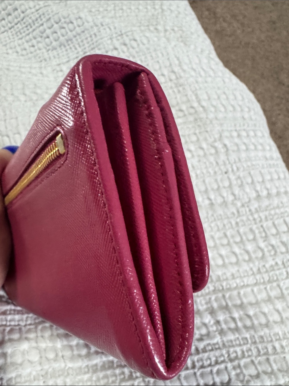Prada Crossbody Wallet in Deep Pink with Gold Chain - Picture 5 of 6